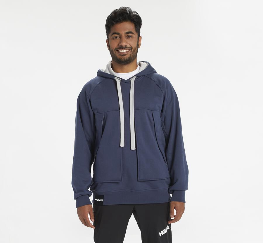 Hoka One One Kapşonlu Sweatshirt Kadın Lacivert - Bondi - JS2507136